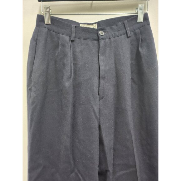 Vintage L.L Bean Dress Pants Womens Size 6 Petite Navy Wool Old Money Preppy - Picture 2 of 7